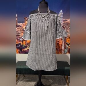 Black and White Striped Dress